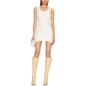 Nbd 'Kalia' White Mini Fringe Detail Dress Size S